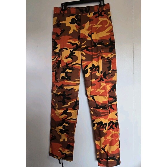 Rothco Pants Mens Small BDU Orange Camo Military Cargo Army Fatigue NWT - Picture 1 of 8